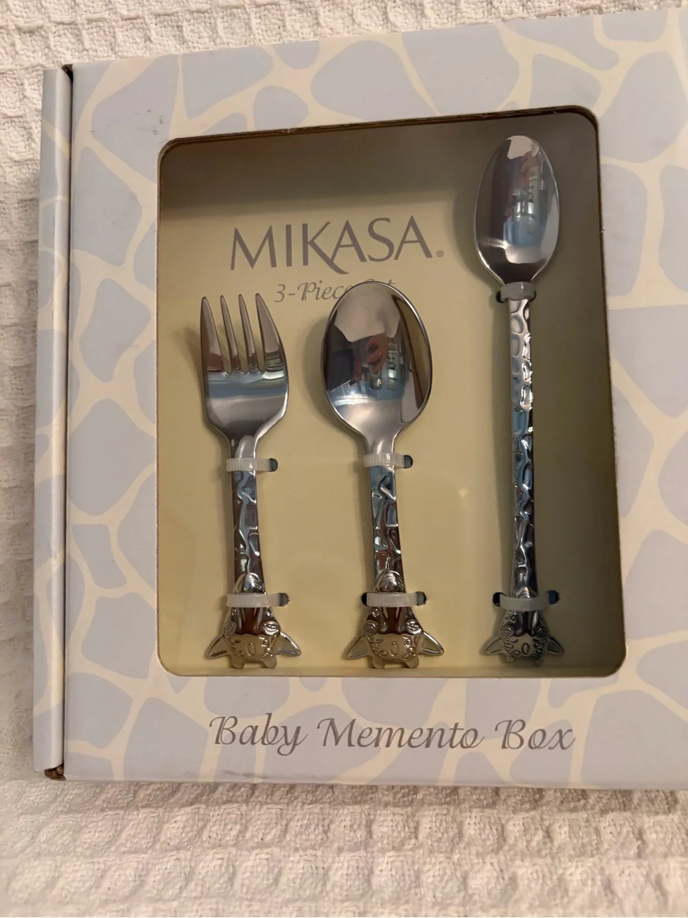 Mikasa Silver Baby Keepsake 3-Piece Flatware Set 2016 New Old Stock In Original